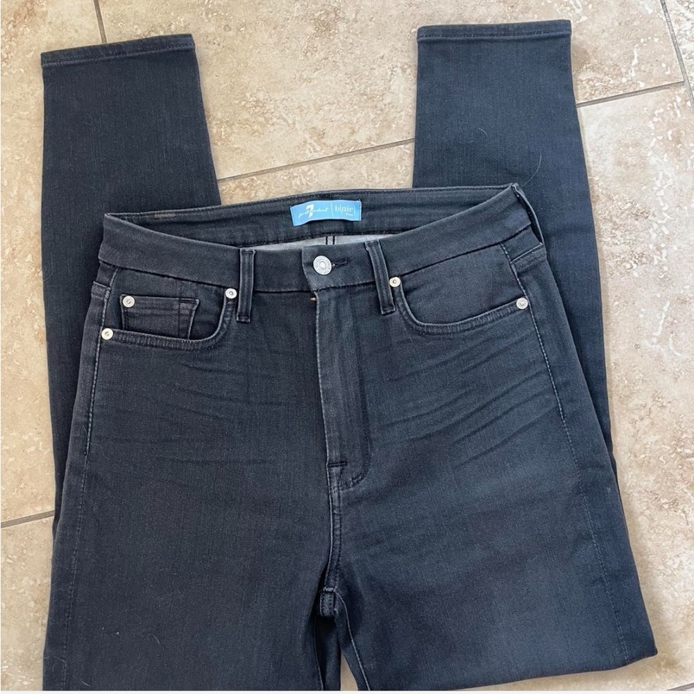 7 For All Mankind Women's b(air) grey Jeans size 29 straight/ skinny leg